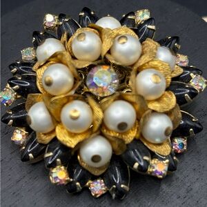 VINTAGE CLUSTER BROOCH LARGE SIZE GORGEOUS!